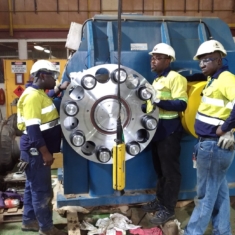 COMPLETED THE INSTALLATION OF A NEW GEARBOX COUPLING AT NEWMONT AHAFO SITE