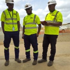 FIRST TEAM TO START THE NEWMONT AHAFO SAG MILL INSTALLATION ON LINE 2