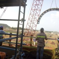 INSTALLING THE FIRST SECTION OF THE MILL GIRTH GEAR AT AHFO LINE 2