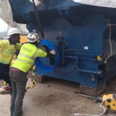 INSTALLING THE HIGH SPEED COUPLING OF A 6.5 MW MOTOR OF A MILL