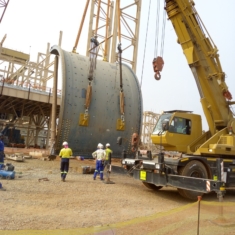 RIGGING THE LAST SECTION OF A SAG MILL SHELL FOR INSTALLATION - Copy